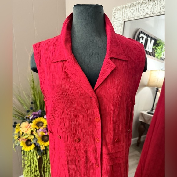 VTG Melissa Harper Textured Sleeveless Button Down Maxi Dress - Picture 3 of 9